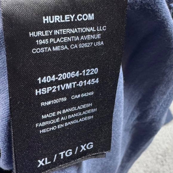 Hurley Men’s XL Blue Graphic Tee Palm Tree Sunset Beach Surf Cotton Shirt - Picture 8 of 13